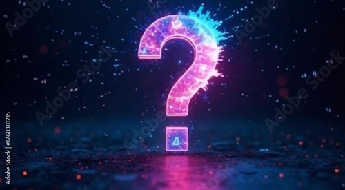 Animated Question Mark on Black Background Glowing or Dynamic Motion

