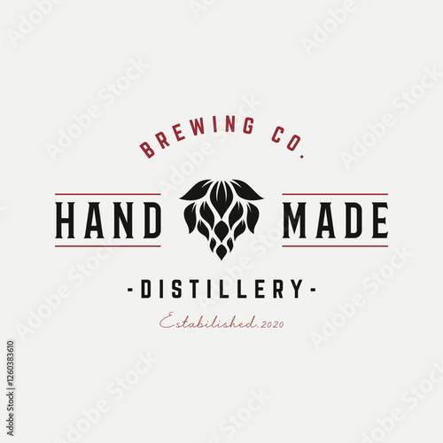 Vintage retro craft brewery logo template design.Logo for business , label , badge.