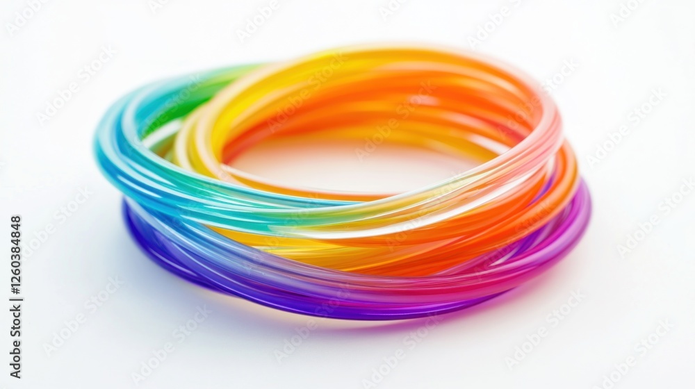 Rainbow bracelets on white background Rainbow bracelets on white background