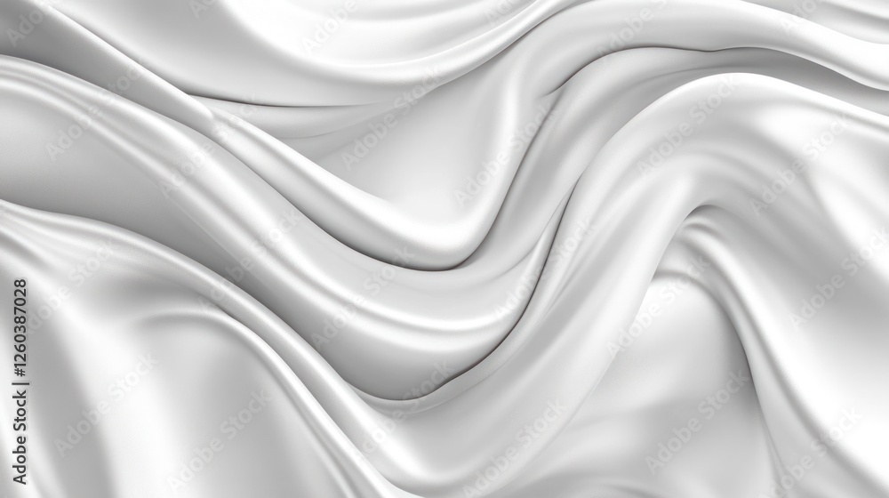 Elegant White Silk Fabric Draped with Soft Flowing Waves Background Elegant White Silk Fabric Draped with Soft Flowing Waves Background