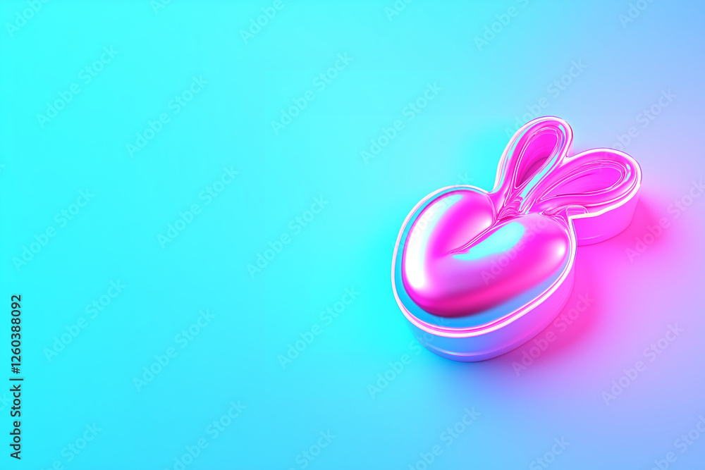 A neon pink bunny against a blue background, symbolizing Easter and the arrival of spring. The glowing effect enhances its vibrant, festive energy, capturing the joy of renewal and celebration. A neon pink bunny against a blue background, symbolizing Easter and the arrival of spring. The glowing effect enhances its vibrant, festive energy, capturing the joy of renewal and celebration.