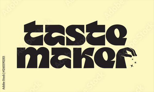 tastemaker logotype, seasoning hand on letter r
