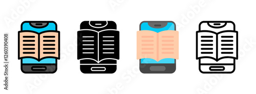 set of E-book Icon