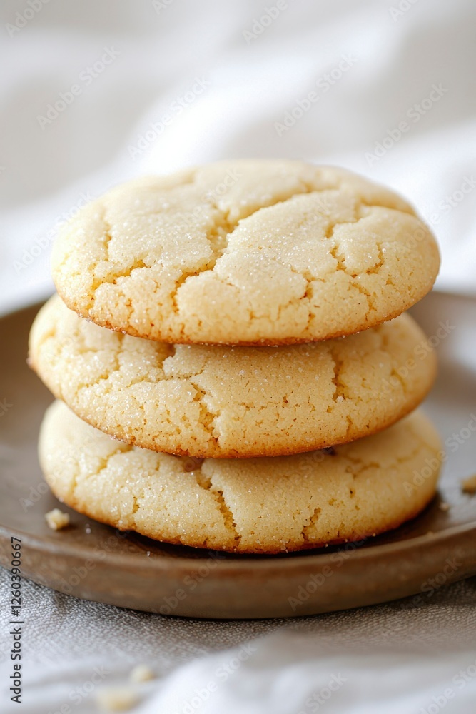 Three Delicious Sugar Cookies Stacked High Three Delicious Sugar Cookies Stacked High