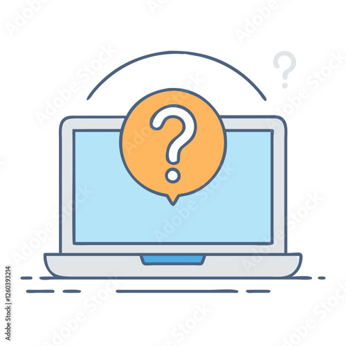 laptop with question mark icon, laptop with question mark vector illustration-laptop with question mark perfect for laptop with question mark logos and icons