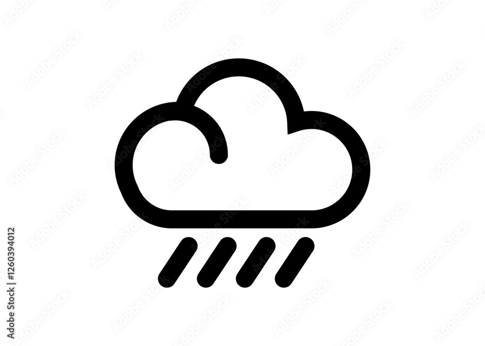 Rain cloud icon isolated om transparent background. Weather forecast line icon Rain cloud icon isolated om transparent background. Weather forecast line icon