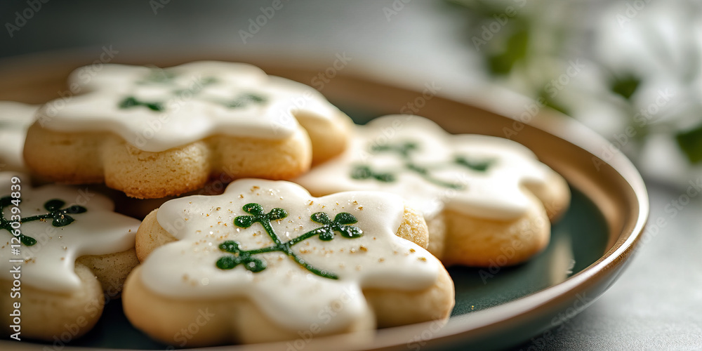 Sugar Cookies with Clover Icing and Sprinkles Sugar Cookies with Clover Icing and Sprinkles