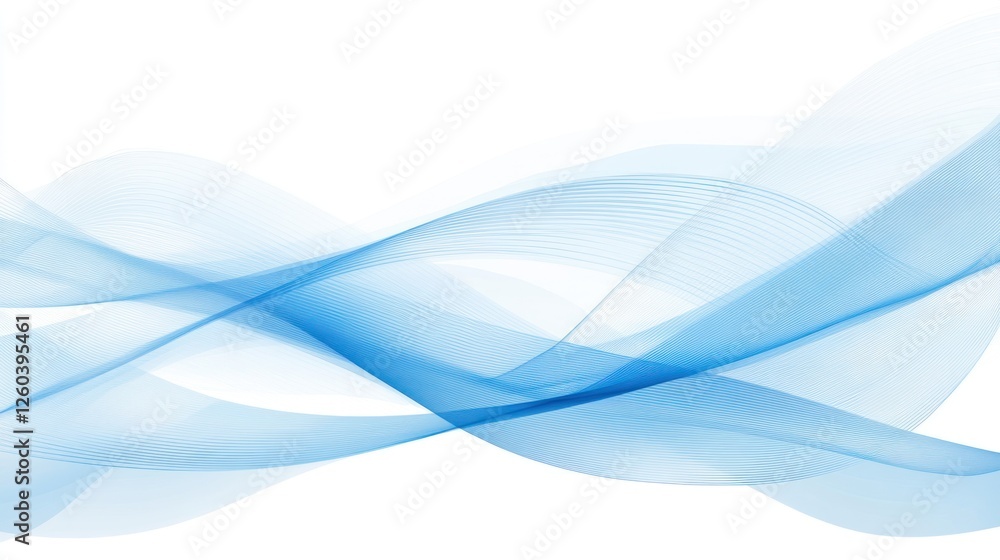 Fototapeta premium Elegant Blue Wave Background with Transparent Lines for Modern Design