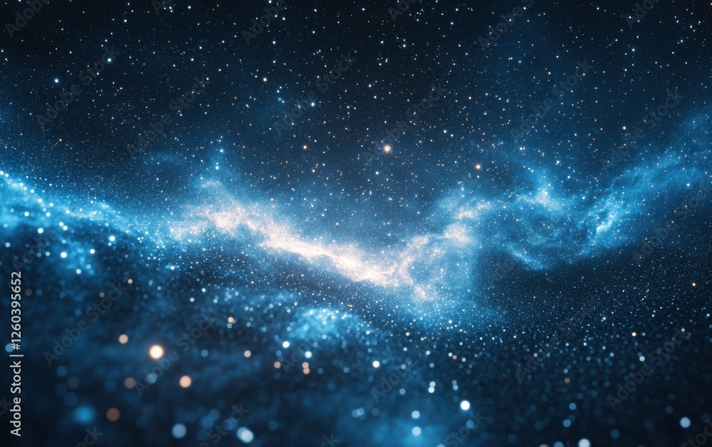 Naklejka premium Abstract luminous star field background with luminous star fields and cosmic light patterns. Emphasizing celestial beauty and modern elegance, ideal for space-themed visuals and artistic backgrounds.