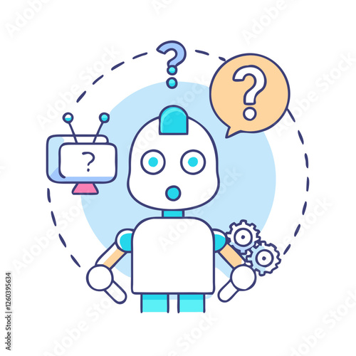 robot with question mark ai query icon, robot with question mark ai query vector illustration-robot with question mark ai query perfect for robot with question mark ai query logos and icons