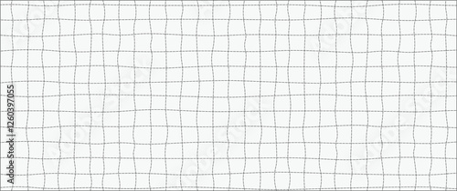Hand-Drawn Grid Paper Background with Irregular Lines, Light Gray Minimalist Sketch Paper Texture, Vector Seamless Pattern