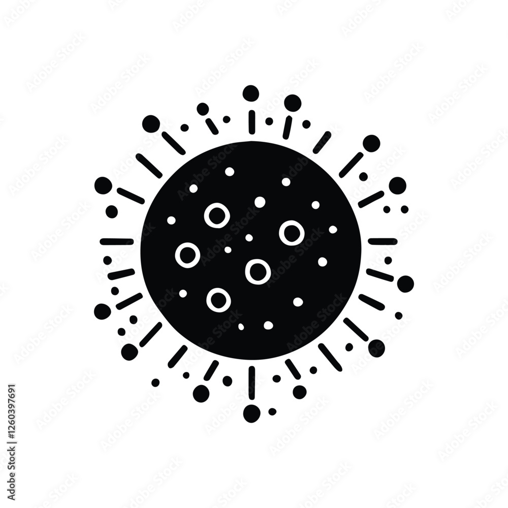 icon, coronavirus virus, isolated bacteria on transparent background icon, coronavirus virus, isolated bacteria on transparent background