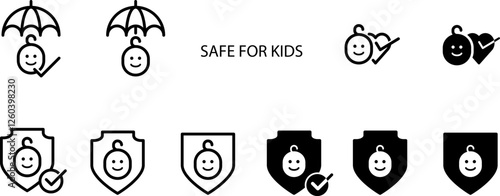 Safe For Kids icon , vector illustration