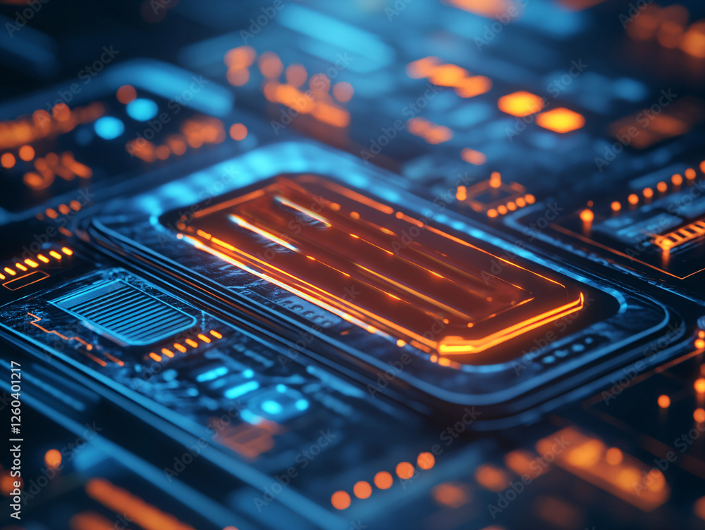 Obraz premium Digital concept. featuring a glowing button.