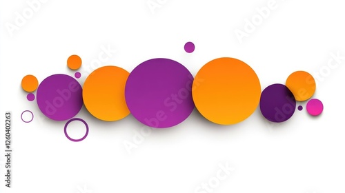 Colorful Abstract Circles in Purple and Orange with Blank Space for Custom Text or Design Elements photo