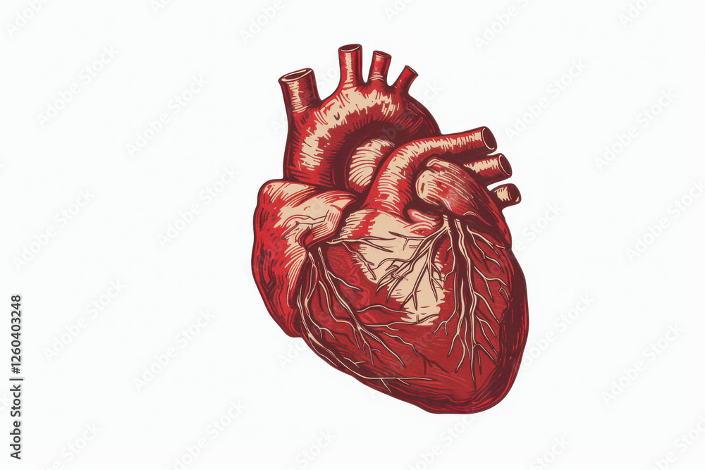 close up horizontal isolated image of a human heart over a white background close up horizontal isolated image of a human heart over a white background