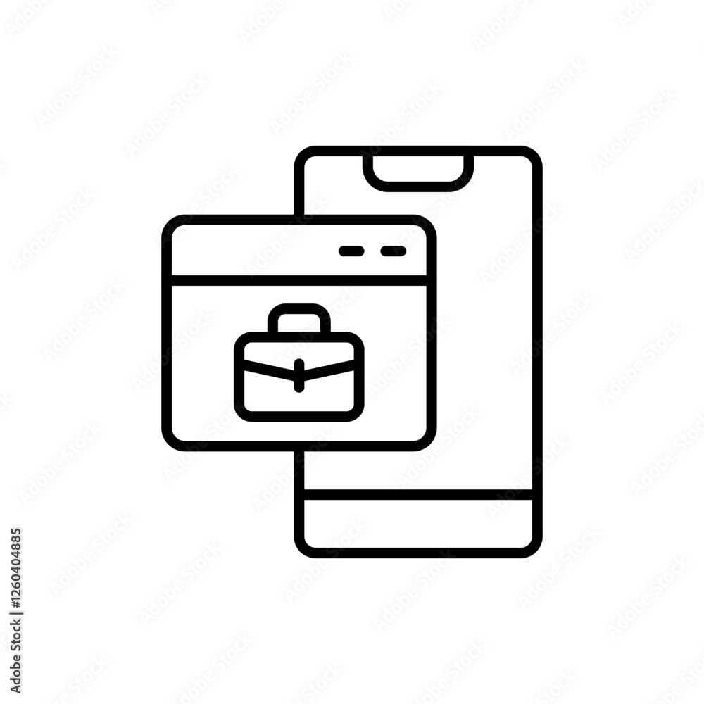 Job search app outline icons, minimalist vector illustration ,simple transparent graphic element .Isolated on white background Job search app outline icons, minimalist vector illustration ,simple transparent graphic element .Isolated on white background
