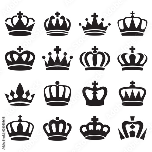 Crown vector set . crown vector.