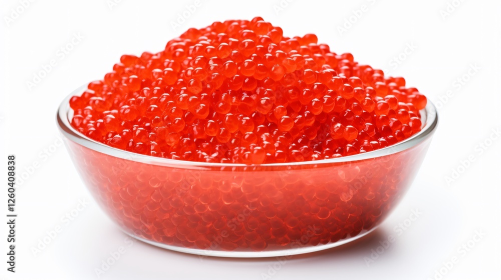 Vibrant Red Caviar on White Background Vibrant Red Caviar on White Background
