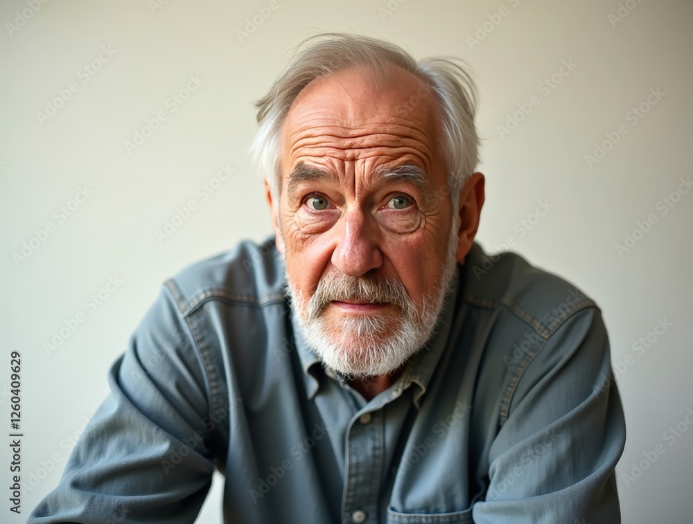 Portrait of a worried senior man expressing sadness and concern Portrait of a worried senior man expressing sadness and concern