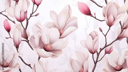 Elegant Magnolia Botanical Pattern