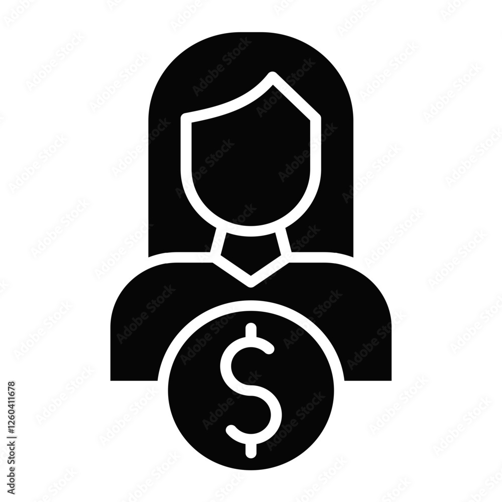 Female Finance Officer Icon Female Finance Officer Icon