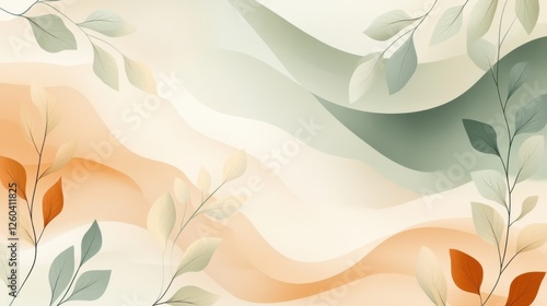 Abstract nature-inspired background. Featuring organic shapes and earthy colors. Highlighting the beauty of natural elements. Ideal for environmental projects and wellness branding.