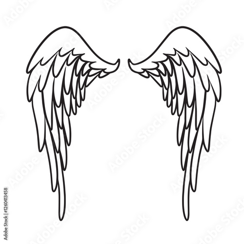 Hand drawn angel wings