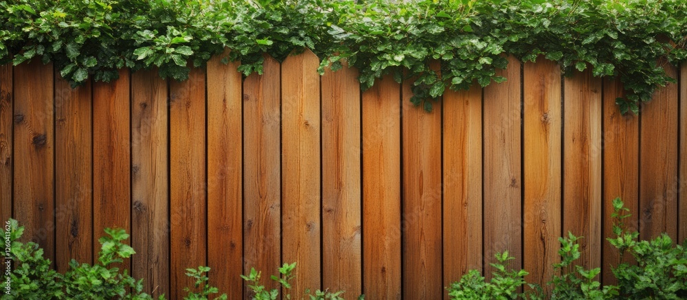 Wood Fence Panel Texture with Lush Greenery Ideal for Rustic Design Background and Blank Space for Custom Text Wood Fence Panel Texture with Lush Greenery Ideal for Rustic Design Background and Blank Space for Custom Text
