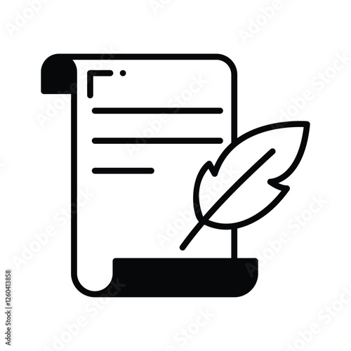 Get this amazing icon of letter quill in modern style