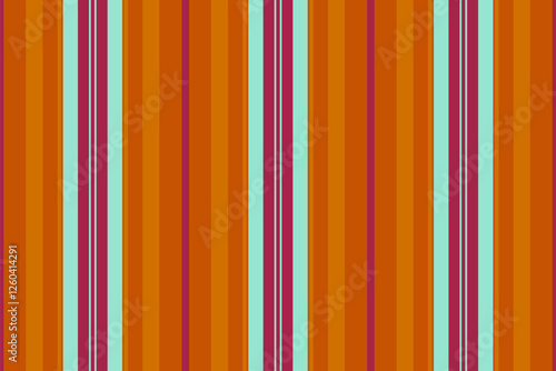 Vibrant vertical stripes in shades of orange, pink, and teal create a dynamic and energetic pattern.