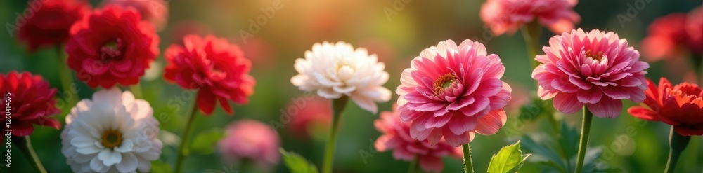 Delicate ranunculus flowers in shades of red and white, still life, garden, nature Delicate ranunculus flowers in shades of red and white, still life, garden, nature