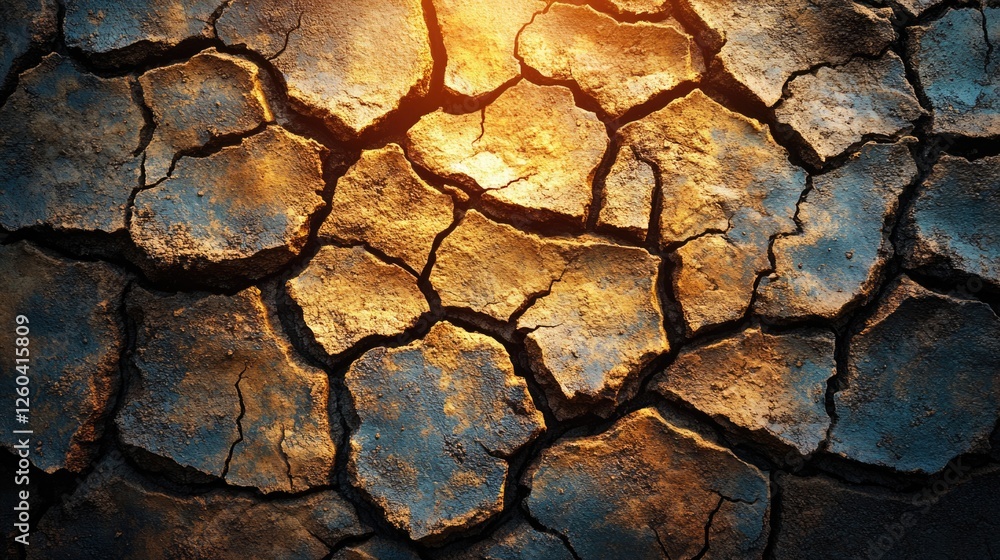 Cracked dry earth texture backdrop with warm lighting and abstract line art design for creative projects and environmental themes Cracked dry earth texture backdrop with warm lighting and abstract line art design for creative projects and environmental themes