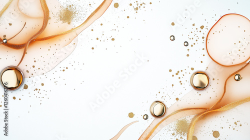 Gold and white background with a gold and white design. Minimalistic background.