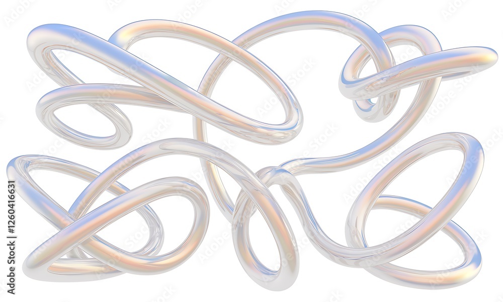 Abstract White Glossy Tubes in a Futuristic 3D Fluid Design Abstract White Glossy Tubes in a Futuristic 3D Fluid Design
