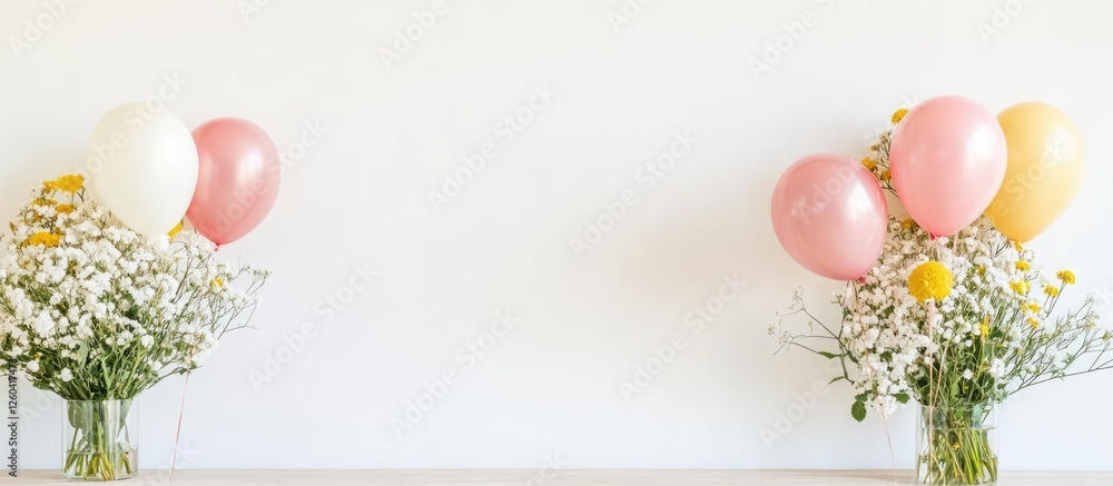 Fototapeta premium Celebrating senior achievements on Elevated Elders Day with festive gatherings featuring flowers and balloons for a joyful atmosphere
