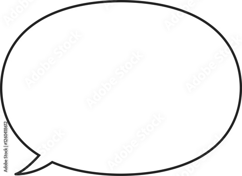 ベクターのふきだし　単体　イラスト　白黒　右　左　Simple speech bubble.