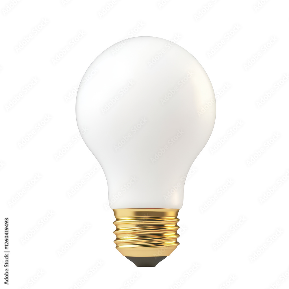 Bright white light bulb with polished gold base, symbolizing innovation Bright white light bulb with polished gold base, symbolizing innovation