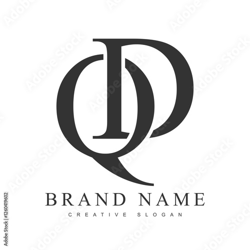 QD trendy logotype template. Initial letter q and d classic font style. Creative logo for company name or identity. photo