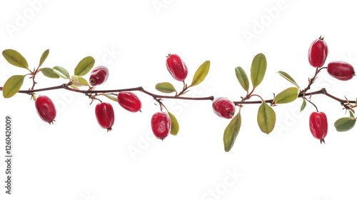 Wallpaper Mural Red berries branch autumn nature isolated white background design Torontodigital.ca