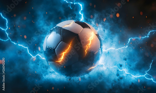 A football with lightning bolts swirling around it, representing the speed 