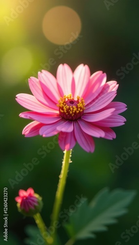 Tiny Tripleurospermum petals shimmer in sunlight, delicate petals, botanical, inodorum photo