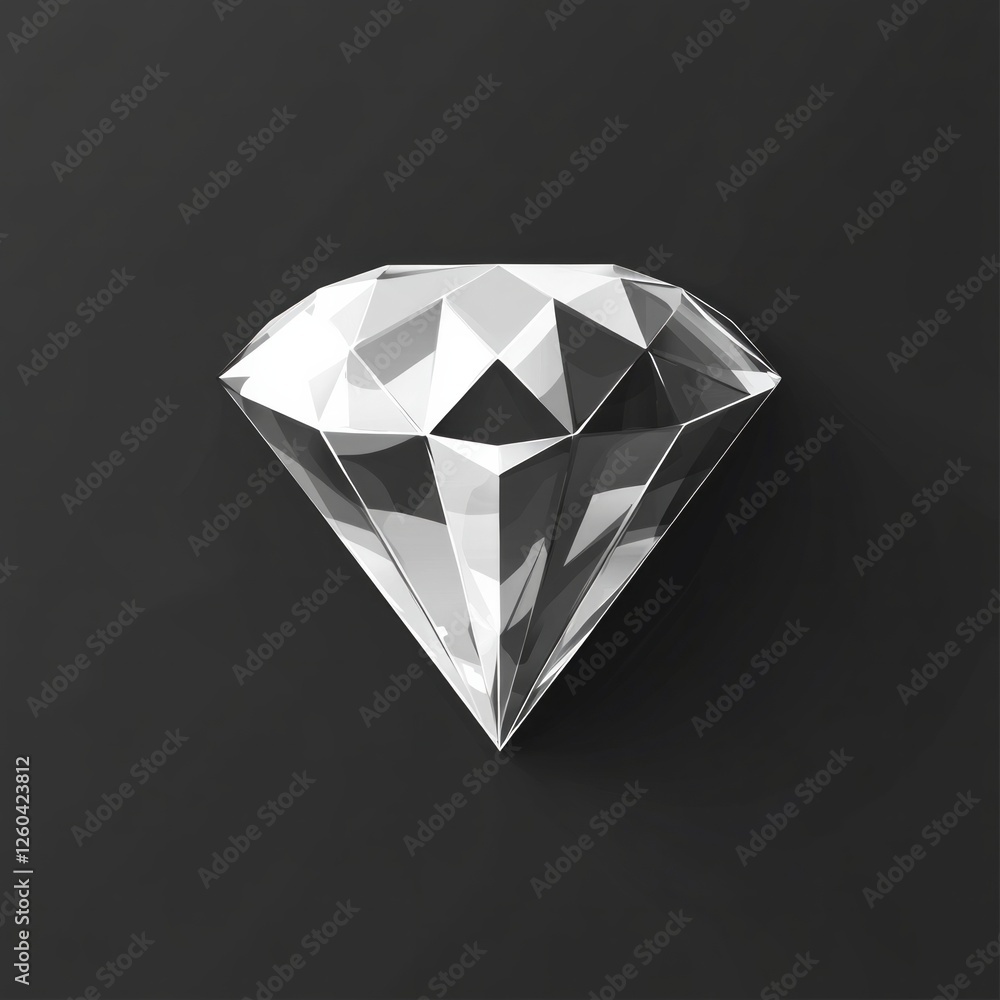 Elegant diamond with minimalistic facets on dark background Elegant diamond with minimalistic facets on dark background