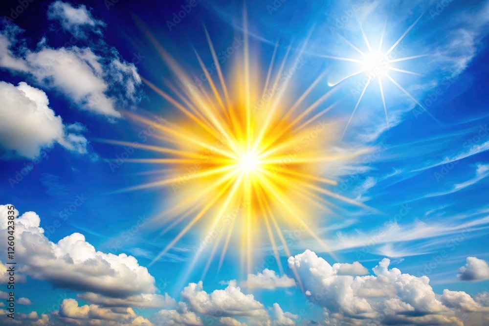 Isolated PNG. Midday sun, bright sky, warm light creates a stunning summer portrait. Isolated PNG. Midday sun, bright sky, warm light creates a stunning summer portrait.
