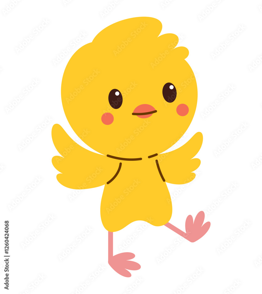 Cute Happy Easter Chick Illustration Representing Springtime Joy and Festive Holiday Spirit in a Playful Style. Perfect for Easter Cards Decorations and Seasonal Celebration Themes Cute Happy Easter Chick Illustration Representing Springtime Joy and Festive Holiday Spirit in a Playful Style. Perfect for Easter Cards Decorations and Seasonal Celebration Themes