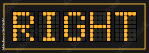Orange color led banner in word right on black background