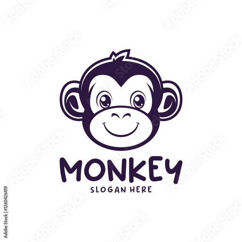 Head Monkey Mascot logo design concept vector. Creative Monkey Logo Design Template. photo