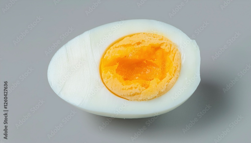 Simple Boiled Egg on a Neutral Grey Background