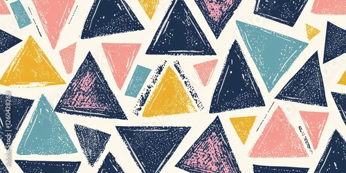 Seamless geometric pattern with triangles and lines, perfect for contemporary and modern design