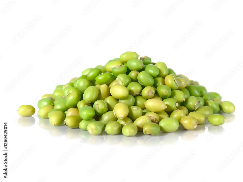 Fresh Green Pigeon Peas on White Background Fresh Green Pigeon Peas on White Background